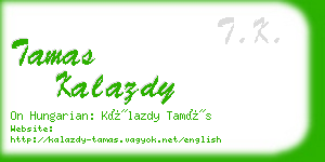 tamas kalazdy business card